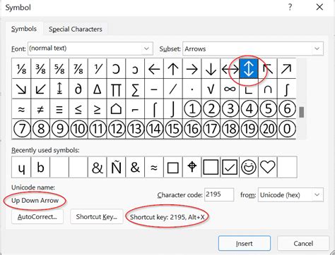 Up Down Arrow ↕ symbol in Word, Excel, PowerPoint and Outlook - Office ...