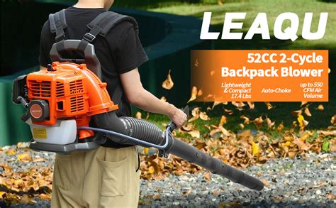 Backpack Leaf Blower Gas Powered 52cc 550cfm 2 Stroke Backpack Gas Powered Leaf