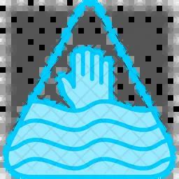 Deep water warning sign Icon - Download in Colored Outline Style