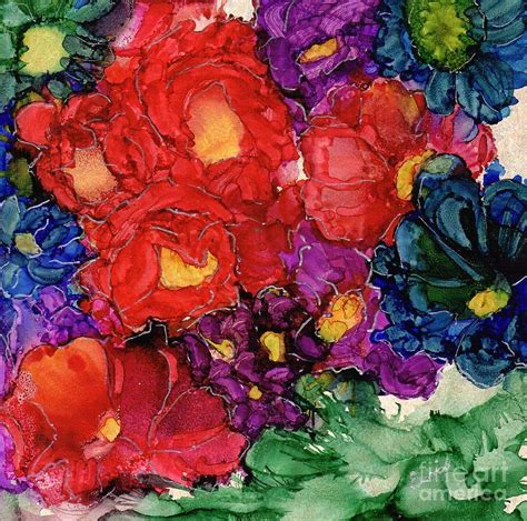 Abstract English Garden Painting By Eunice Warfel Fine Art America