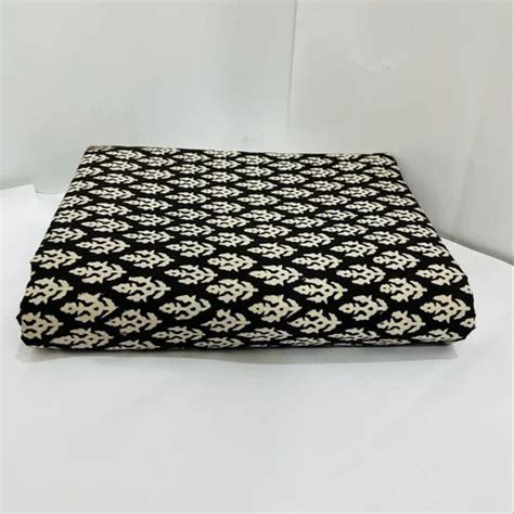 Gsm Black Hand Block Printed Cotton Fabric At Rs Meter Cotton