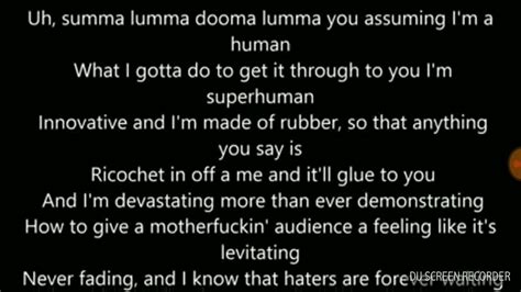 Rap God Lyrics Summa Lamma At Normal Audio Faster Audio Slower