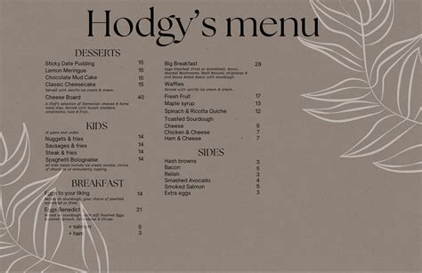 Hodgys Bar Restaurant Heads Up Launceston Food Guide