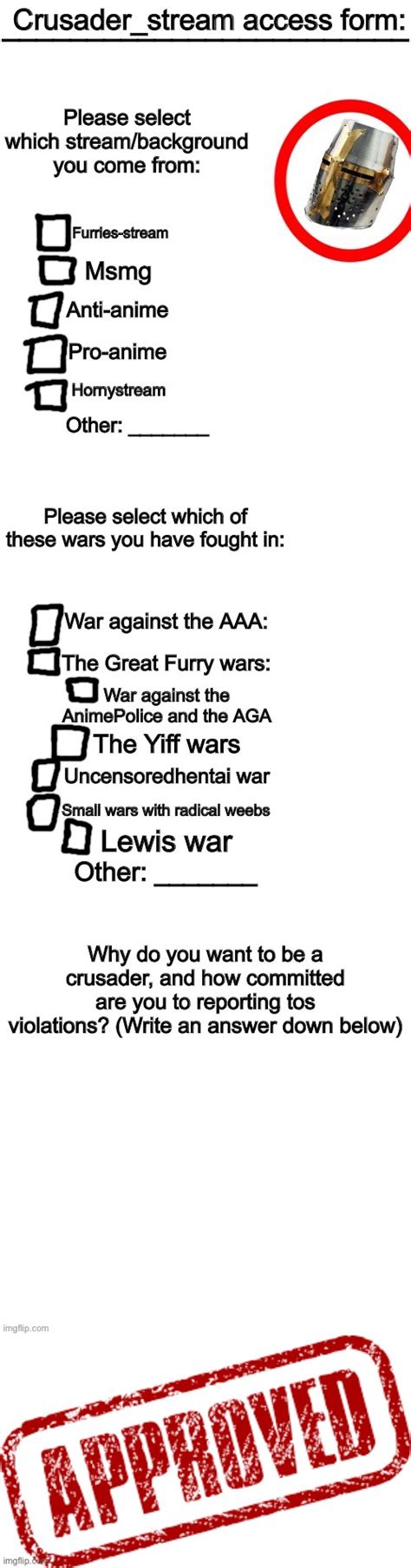 crusaderstream access granted memes imgflip