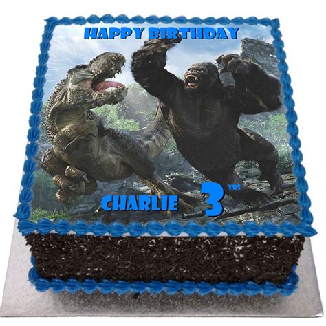 King Kong Vs T Rex Birthday Cake Flecks Cakes