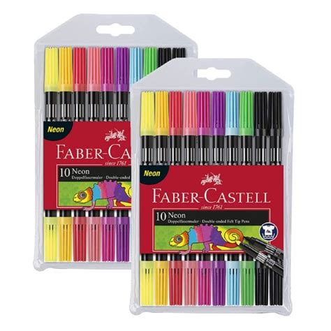 ROTULADOR Faber Castell 10 Colores DOBLE PUNTA NEON OFIPAPEL