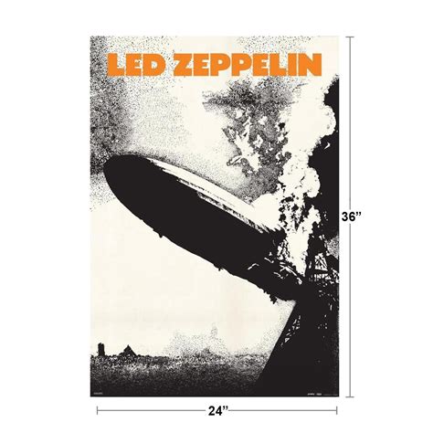 Pyramid America Led Zeppelin I Music Album Cover Poster Blimp On Fire ...