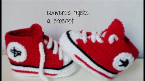 Como Hacer Unos Converse Tejidos A Crochet Para Bebe Zapatos De Beb