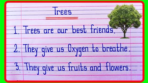 10 Lines On Trees 10 Lines Essay On Trees In English Essay On