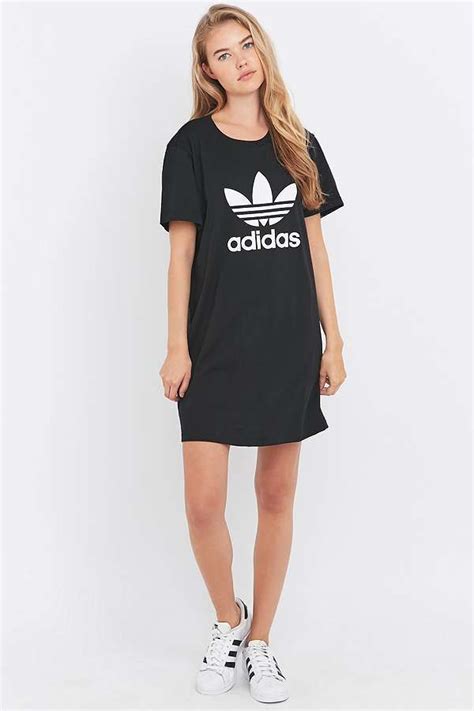 Adidas Originals Black Trefoil T Shirt Dress Adidas Dress Shirt