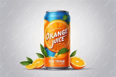 Premium Photo Orange Juice Label Design Soft Drink Bottle Label