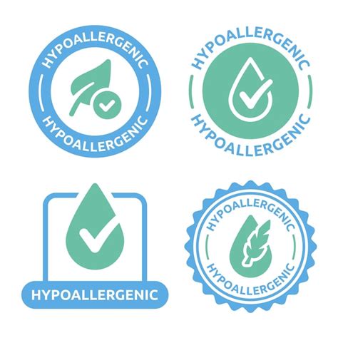 Premium Vector | Hypoallergenic product sign vector icon set. certified ...