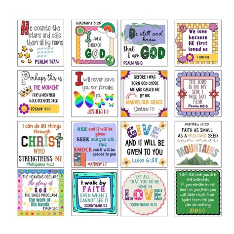 Scripture Cards for Kids Bible Verse Cards for Sunday School,home ...