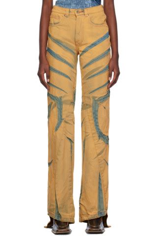 Ssense Exclusive Beige Big Heart Jeans By Masha Popova On Sale