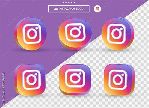 3d Instagram Logo In Modern Circle Square For Popular Social Media