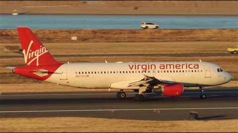 Virgin America Airbus A320 214 N627VA Takeoff From PDX YouTube