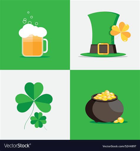 St Patricks Day Icons Royalty Free Vector Image