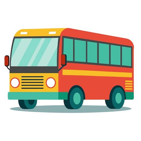 Cartoon Illustration of a Red and Yellow Bus | Premium AI-generated vector