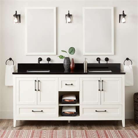 72 Burfield Double Vanity For Rectangular Undermount Sinks White