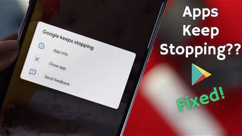 Fixed All Apps Keeps Stopping Error In Android Phone Google Apps