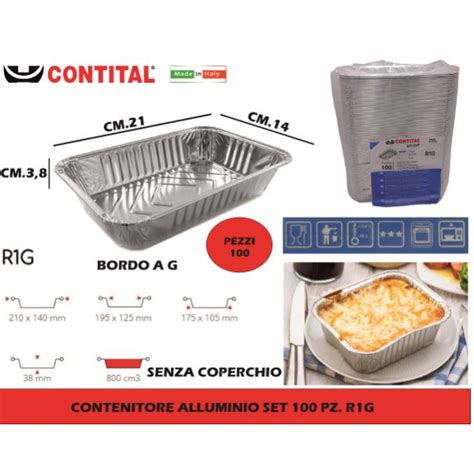 Vaschetta Alluminio Contital Porzioni Set Contenitori Monouso