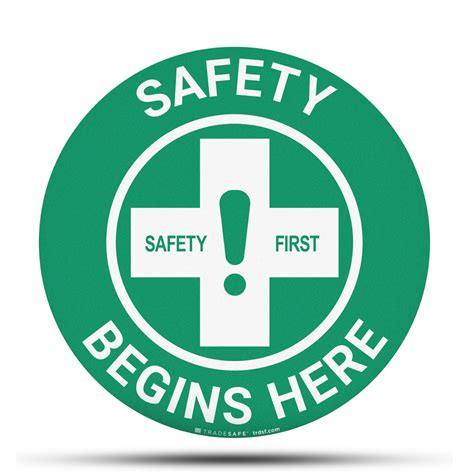 Safety Begins Here Safety First Signs - Anti-Slip Floor Sign | TRADESAFE
