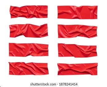 Red Wrinkled Adhesive Tape Isolated On Stock Vector Royalty Free