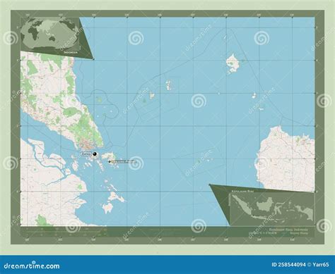 Kepulauan Riau Indonesia OSM Labelled Points Of Cities Stock