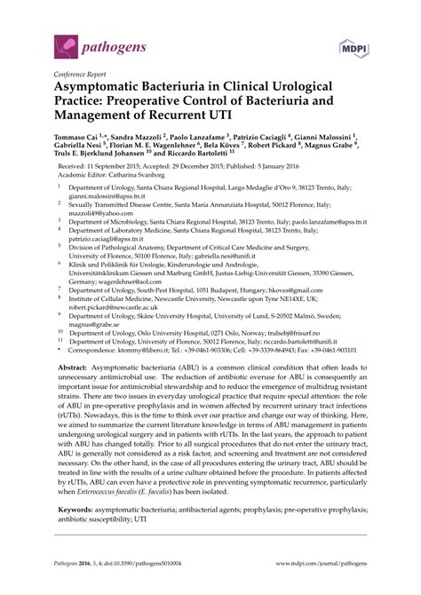 (PDF) Asymptomatic Bacteriuria in Clinical Urological Practice ...