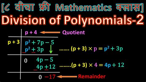 Division Of Polynomials Class 8 [ii] I Long Division Method Class 8i८