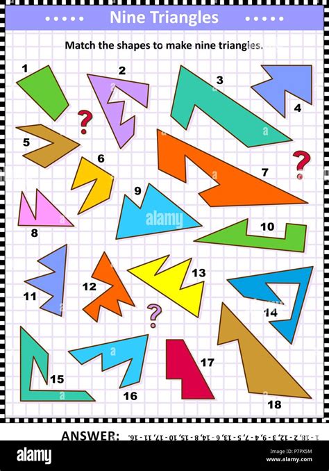 Iq And Spatial Skills Training Math Visual Puzzle Match The Shapes To