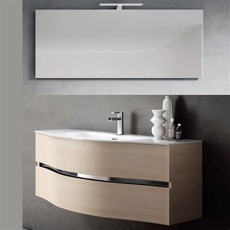 Meuble De Salle De Bain Suspendu Moderne Arrondi BMT Moon 120 Cm