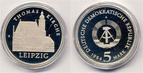 DDR 5 Mark 1984 Thomas Kirche Leipzig Proof In Kapsel MA Shops