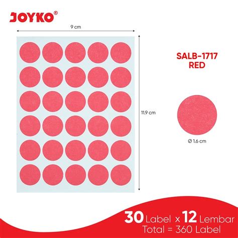 Jual Label Sticker Self Adhesive Labels Joyko Salb Color Stiker Bulat