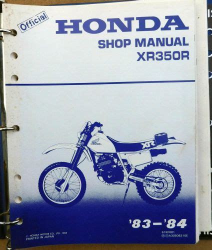 Purchase Honda Shop Manual For An Xr R Motorcycle In