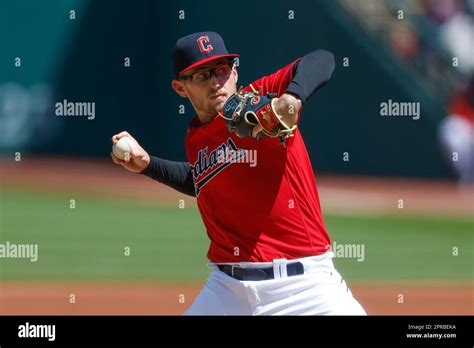 Cleveland Guardians Starting Pitcher Tanner Bibee Throws In His Major