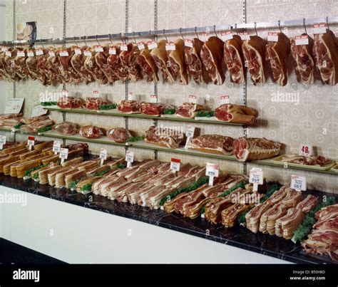 Meat On Display In A Traditional English Butcher S Shop Stock Photo Alamy