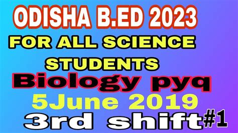 Batch Biology Pyq Part June B Ed Pyq Youtube