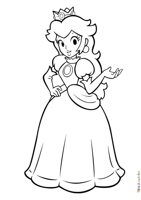 Coloriage Princesse Peach Imprimer Gratuitement Avec T Te Modeler