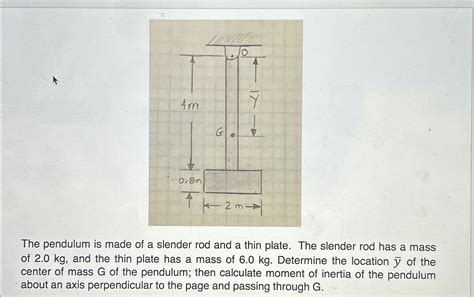 Solved The Pendulum Is Made Of A Slender Rod And A Thin Chegg