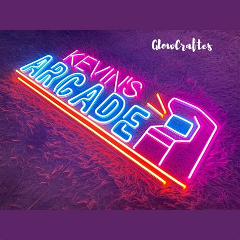 Custom Arcade Neon Sign Arcade Led Sign Game Room Decor Etsy