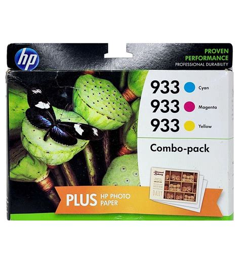 HP 933 INK COMBO PACK CYAN MAGENTA YELLOW W 4X6 PAPER WARRANTY END