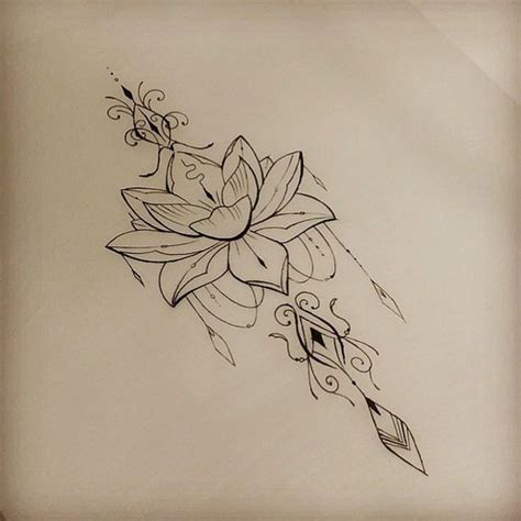 Lotus Flower Sternum Tattoo