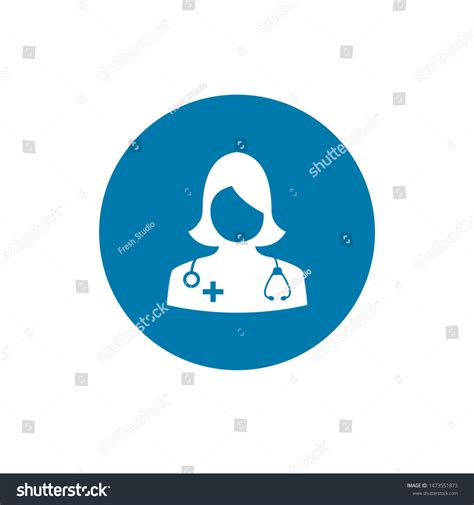 Woman Doctor Icon Female Physician Stethoscope Stock Vector Royalty