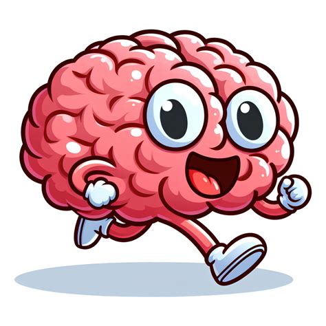 AI generated running brain cartoon 41452413 PNG