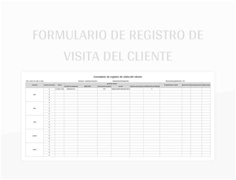 Plantillas Registro De Visita Para Excel Gratis Y Hojas De Cálculo De