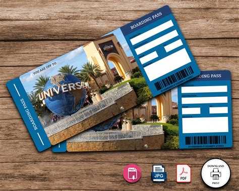 Editable Universal Studios Surprise Ticket Template Printable Etsy In