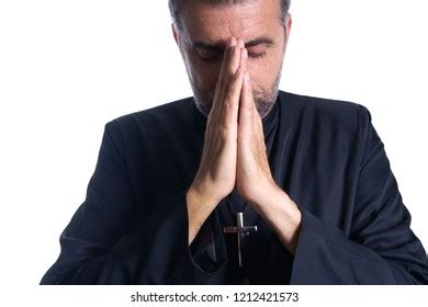 Praying Hands Priest Portrait Male Pastor Stock Photo 1212421573 ...