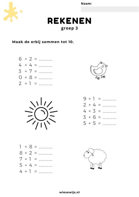 Werkblad Rekenen Groep 3 Erbijsommen Wiesewijs
