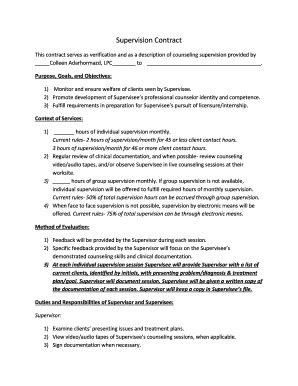 Nasw Supervision Contract Template Complete With Ease Airslate Signnow